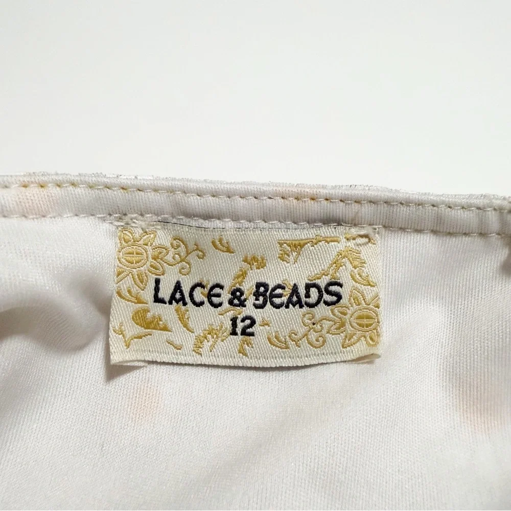 Lace & Beads Tulle Daisy Tiered Mini Dress - Picture 11 of 14